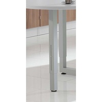Hammerbacher RS82 höhenverstellbarer Schreibtisch eiche L-Form, O-Fuß-Gestell silber 200,0