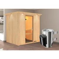 Karibu Sauna Fanja-3,6kW230V Ofen-Steuerung-Inkl.Dachkranz