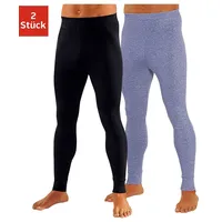 CLIPPER Lange Unterhose in schwarz, blau-meliert, | Gr. 7