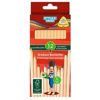 Stylex 12 lange Buntstifte Naturholz aus FSC-Holz