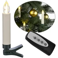 Gravidus 10 kabellose LED Weihnachtskerzen Christbaumkerzen Lichterkette + Fernbedienung