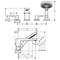 Hansgrohe Metropol 4-Loch Wannenarmatur 32552000