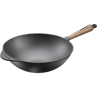 Skeppshult Wok Gusseisen mit Walnussholzgriff 32 cm