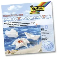 Folia Schwimmpapier Origami 20x20cm 20 Blatt weiß