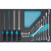 HAZET Werkzeug-Satz, Doppel-Maulschlüssel, Feilen 163-55/15 15-teilig