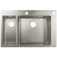 Hansgrohe S712-F655 rechts Einbauspüle edelstahl Handbetätigung 755 x 450