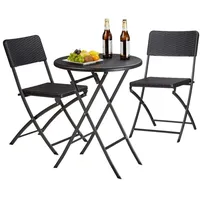 Relaxdays Bastian Set 3-tlg. Tisch Ø 60 x 75,5