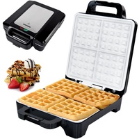 Syntrox Waffeleisen für Belgische Waffeln XLC mit Keramikplatten Thermostat