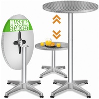 CASARIA Aluminium Stehtisch silber klappbar 60 x 110 cm