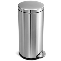 Simplehuman CW1810 30 Liter, runder Treteimer, Mülleimer Küche, gebürsteter
