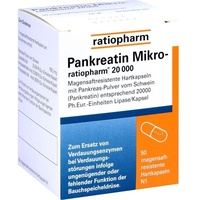 Ratiopharm PANKREATIN Mikro-ratio.20.000 magensaftr.Hartkps. 50 St