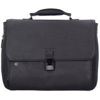 Piquadro Black Square Aktentasche Leder 40 cm Laptopfach braun