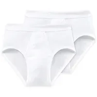 SCHIESSER Essentials white sports briefs with a fly L