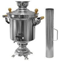 Olymp handels gmbh Edelstahl Holzkohle Samowar 5 Liter mit