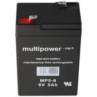 Multipower MP5-6 Blei-Akku mit Faston 4,8mm Steckkontakt, auch passend