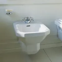 Duravit 1930 Wand-Bidet mit Überlauf, mit Hahnlochbank, 0266100000