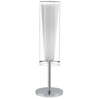 EGLO Tischleuchte Weiß, Transparent, Metall, Glas, 19.5x39.4x19.1 cm, Lampen