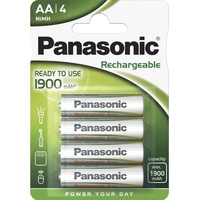 Panasonic Rechargeable (4 Stk., AA 1900 mAh), Batterien +