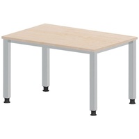 Hammerbacher höhenverstellbarer Schreibtisch ahorn rechteckig, 4-Fuß-Gestell silber 120,0 x