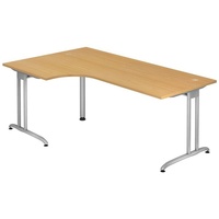 Hammerbacher Eckschreibtisch VBS82/6 buche nachbildung/silber