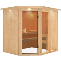 Karibu Sauna Fiona 2-Ohne Ofen-Inkl. Dachkranz