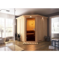 Karibu Sauna Jarin-9kW Ofen int.Steuerung-Inkl.Dachkranz