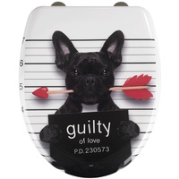 Wenko WC Deckel, Guilty Dog, Toilettensitz mit Absenkautomatik, Fix-Clip