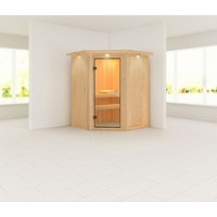 Karibu Sauna Nanja - 230 Volt-Ohne Ofen-Inkl. Dachkranz