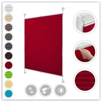 Lichtblick Plissee Klemmfix ohne Bohren verspannt Rot 45 cm