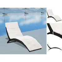 VidaXL Sonnenliege 162 x 64 x 86 cm schwarz/cremeweiß
