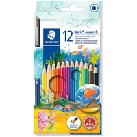 Staedtler Noris Club Aquarell-Buntstifte, 12 brillanten Farben