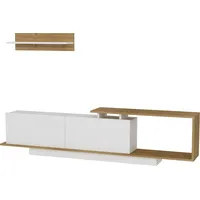Moebel17 Asos TV-Lowboard 1800 mm weiß/Walnuss