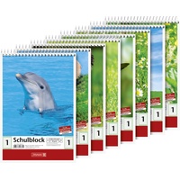 Brunnen Schulblock A5, Lineatur 1, 40 Blatt, mehrfarbig