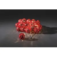 Konstsmide LED Dekolichterkette rote Metallbälle" 24 warm weiße Dioden