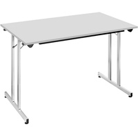 Sodematub Mehrzwecktisch lichtgrau rechteckig, Vierkantrohr silber, 120,0 x 60,0