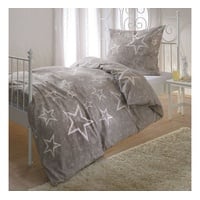 BettwarenShop Bettwäsche Sterne taupe