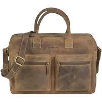 GREENBURRY Vintage Aktentasche Leder 40 cm Laptopfach braun