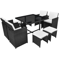 VidaXL Gartengarnitur 21-tlg. schwarz