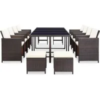 VidaXL Garten-Essgruppe 13-tlg. braun