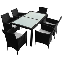 VidaXL Polyrattan Set 7-tlg. schwarz