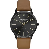 Kenneth Cole New York Herren-Armbanduhr Analog Quarz Leder KC15111012