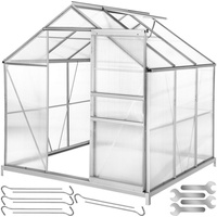 Tectake Gewächshaus Alu HKP 4 mm 3,7 m2 inkl.
