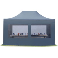 TOOLPORT Faltpavillon 3,00 x 4,50 m inkl. Seitenteile dunkelgrau