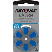 Rayovac Hörgeräte-Batterien 675 Extra Advanced 1,45V 640 mAh, 6er-Pack