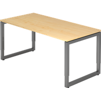 Hammerbacher höhenverstellbarer Schreibtisch ahorn rechteckig, Kufen-Gestell grau 160,0 x