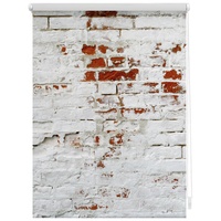 Lichtblick Rollo Klemmfix, Motiv Mauer weiß rot