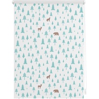 Lichtblick Rollo, Klemmfix, ohne Bohren, Verdunkelung, Okko weiß türkis