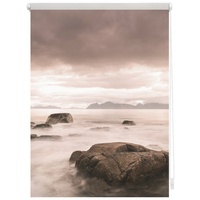 Lichtblick Rollo Klemmfix 80x150 cm Stone Grau Rot