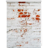 Lichtblick Rollo Klemmfix, ohne Bohren, blickdicht, Mauer Weiß Rot