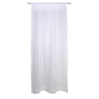 Home fashion 023/715-0105 180X0060CM Türbehang Leinenstruktur Bestickt, Stoff, Weiß,